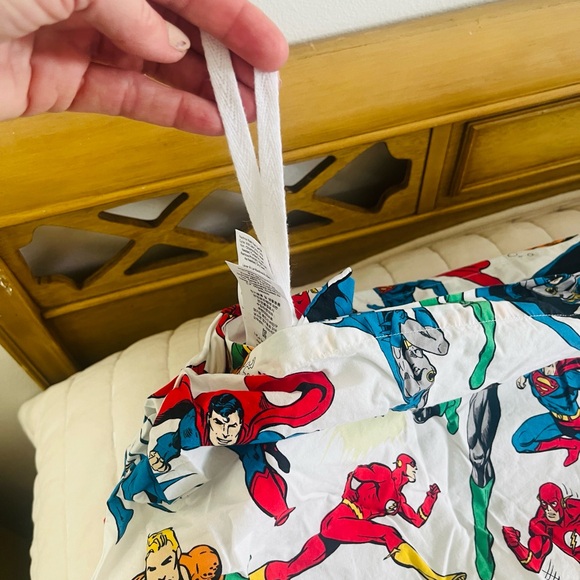 POTTERY BARN Kids MARVEL SUPER HERO Twin Duvet Organic Cotton Crisp White COMICS - Picture 13 of 16